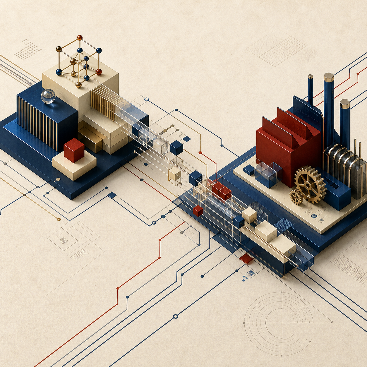 Abstract engineering structures connected by circuit-like collaboration paths